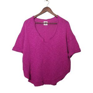 Free People We the Free Womens Pink Slouchy Tee XS